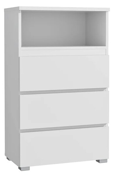 Biały minimalistyczny regał na nóżkach W7-N36