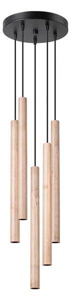Drewniana loftowa lampa wisząca sople - A382 R5-L16