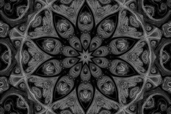 Obraz hipnotyczna Mandala w wersji czarno-białej