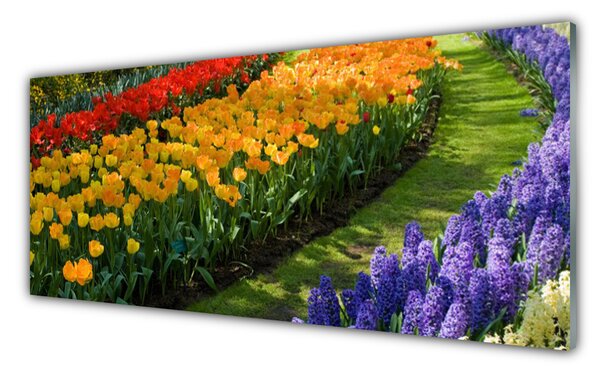 Obraz Szklany Kwiaty Ogród Tulipany
