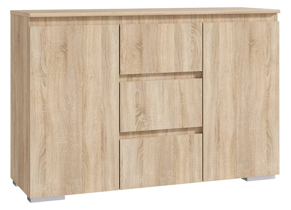 Komoda z szufladami i półkami dąb sonoma 120 cm Z2-W99