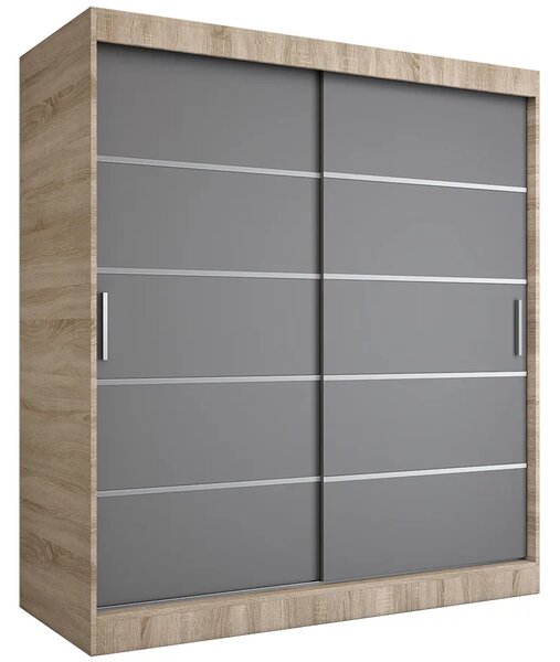 Szafa przesuwna dąb sonoma + antracyt 180 cm N0-N21