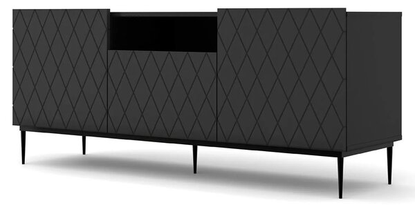 Szafka rtv czarny mat + czarna rama E5-K10
