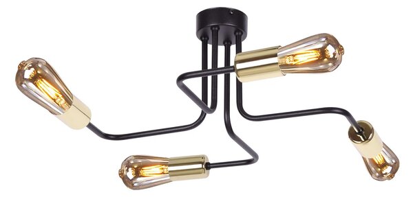 Czarna loftowa lampa sufitowa 2X S828 S3-N91