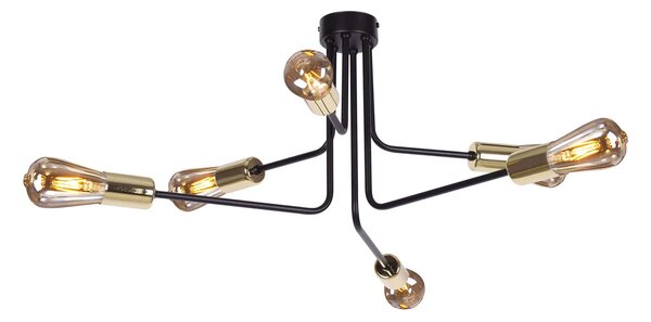 Czarna lampa sufitowa z wygiętymi ramionami - 3X S829 W7-A42