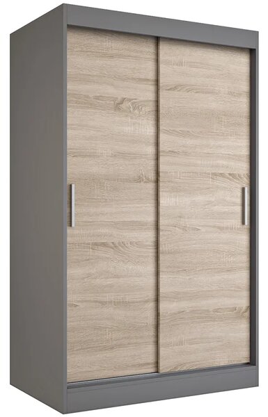 Szafa przesuwna antracyt + dąb sonoma 120 cm E8-A85