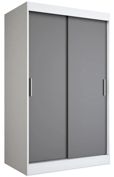 Szafa przesuwna biały + antracyt 120 cm H7-K34