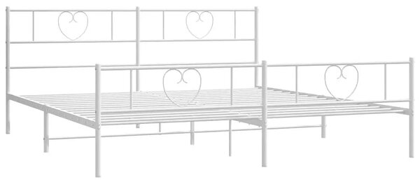 Białe metalowe łóżko małżeńskie 180x200 cm N9-D66