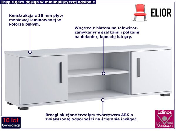 Biała stojąca szafka na telewizor P1-F34