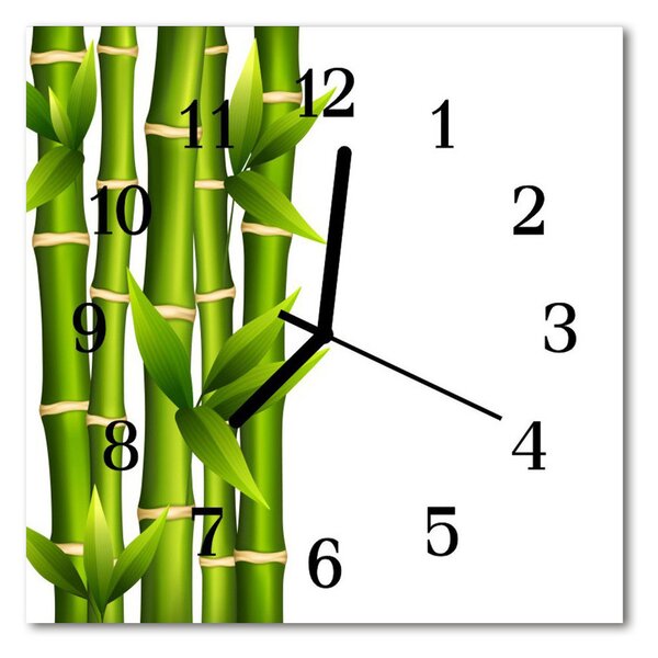 Zegar szklany kwadratowy Bambus