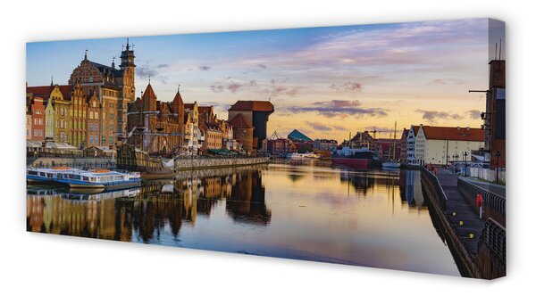 Obraz na płótnie Gdański Port o Wschodzie Słońca