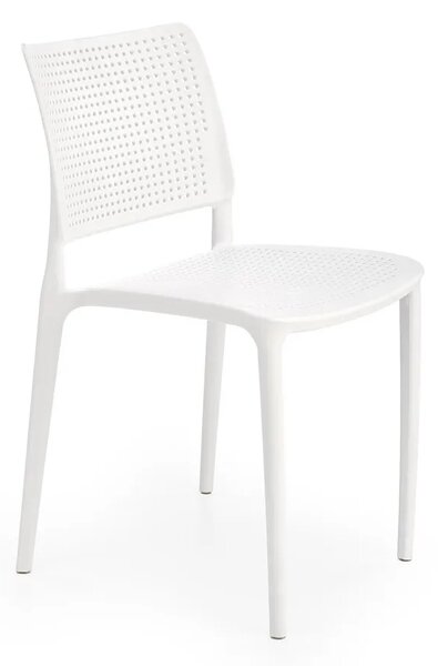 Białe minimalistyczne krzesło sztaplowane W0-E74
