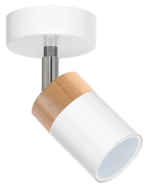 Biała lampa sufitowa z drewnem - 6X K470 L5-L82