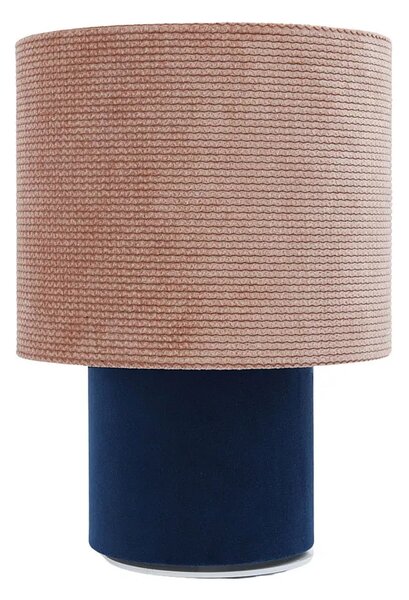 Granatowo-różowa lampa stołowa welurowa - A339 Z1-M67