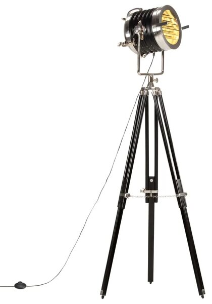Czarna retro lampa podłogowa regulowana R4-A64