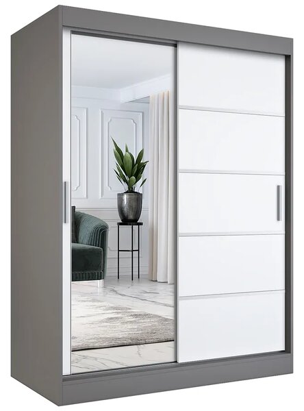 Dwudrzwiowa szafa przesuwna antracyt + biały 150 cm D3-A29