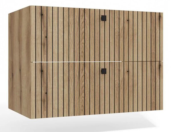 Wisząca szafka 80 cm ryflowana dąb evoke M6-R13