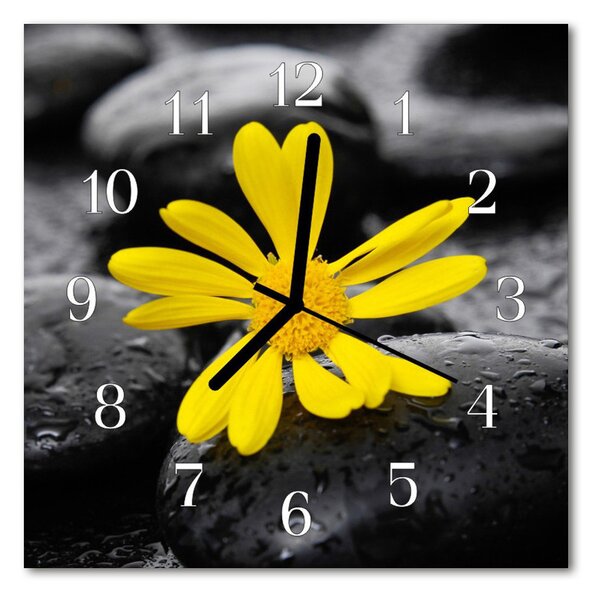 Zegar szklany kwadratowy Kwiat