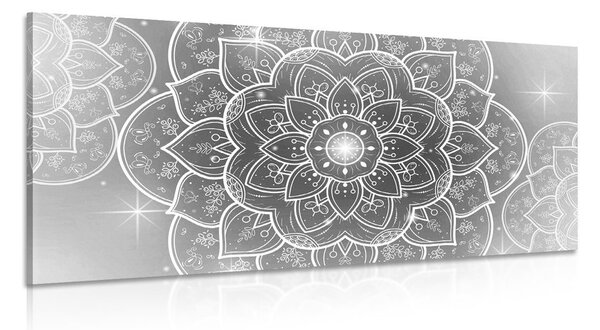 Obraz orientalna Mandala w wersji czarno-białej