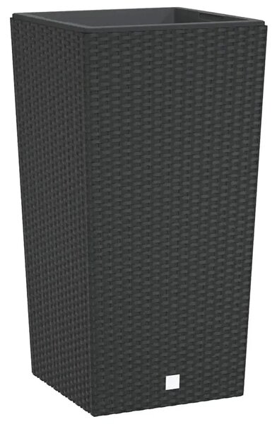 Wysoka antracytowa donica ogrodowa z technorattanu K2-K26