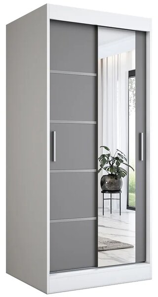 Szafa przesuwna w kolorze biały + antracyt F2-P35