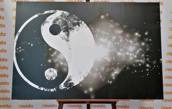 Obraz Symbol Yin i Yang w wersji czarno-białej