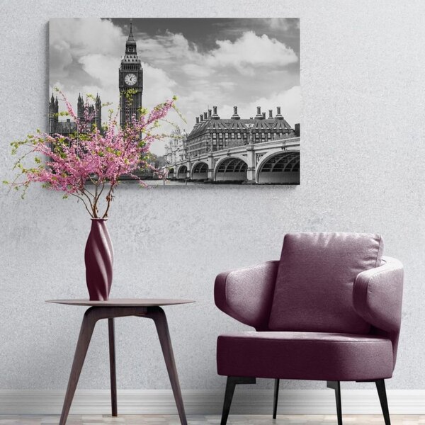 Obraz Big Ben w Londynie w wersji czarno-białej