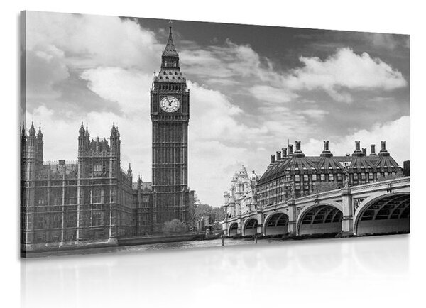 Obraz Big Ben w Londynie w wersji czarno-białej