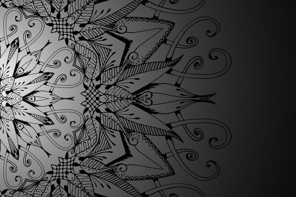 Obraz Mandala w wersji czarno-białej