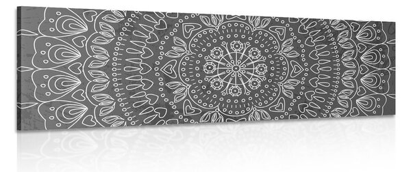 Obraz ręcznie rysowana Mandala w wersji czarno-białej
