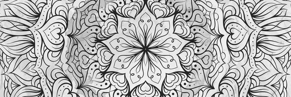 Obraz abstrakcyjna Mandala etniczna w wersji czarno-białej