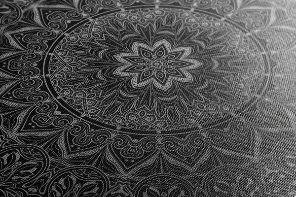 Obraz Mandala orientalna w wersji czarno-białej