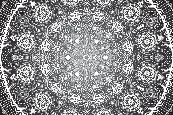 Obraz Mandala ornamentalna z koronką w wersji czarno-białej