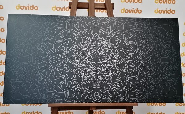 Obraz Mandala ornamentalna w wersji czarno-białej