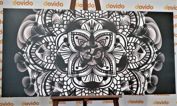 Obraz Mandala zdrowia w wersji czarno-białej