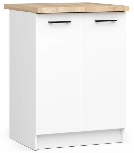 Biała dolna szafka kuchenna z podwójnym frontem 60 cm W2-N57