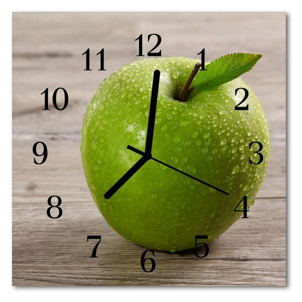 Zegar szklany kwadratowy Jabłka