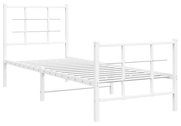 Białe pojedyncze łóżko metalowe 80x200 cm A4-B83