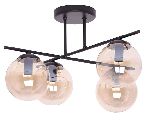 Bursztynowa industrialna lampa sufitowa 4X A217 G0-L63