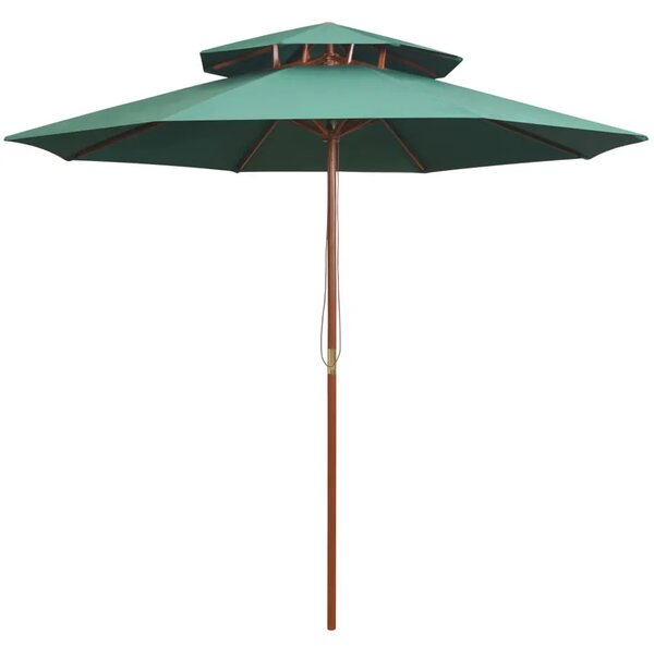 Zielony parasol do ogrodu z podwójnym daszkiem D8-G75