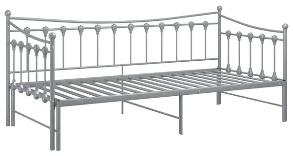 Szare rozkładane łóżko metalowe 90x200 cm H1-N77