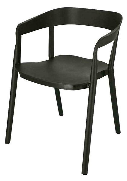 Czarne minimalistyczne krzesło z podłokietnikami M5-E88