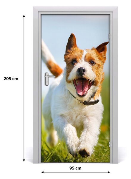 Naklejka samoprzylepna na drzwi Pies Jack Russell