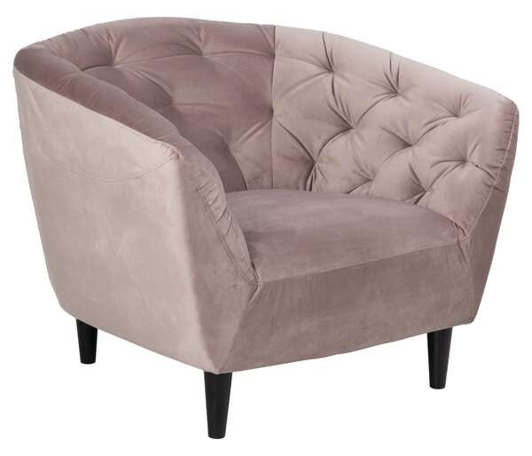 Pikowany fotel w stylu glamour Brudny róż JULIETTE