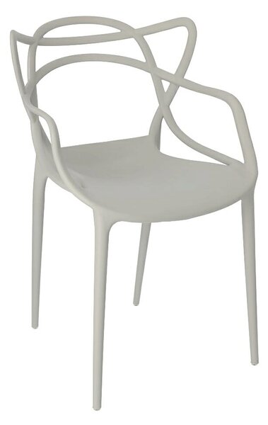 Szare minimalistyczne krzesło z podłokietnikami H0-F06