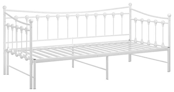Białe rozkładane łóżko metalowe 90x200 cm T3-A86