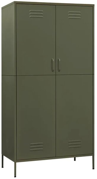 Metalowa dwudrzwiowa szafa wielofunkcyjna oliwkowozielony A3-R19