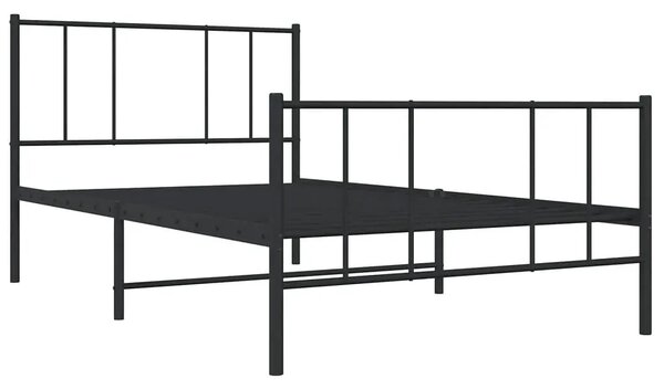 Czarne industrialne łóżko z metalu 100x200cm - Quzi