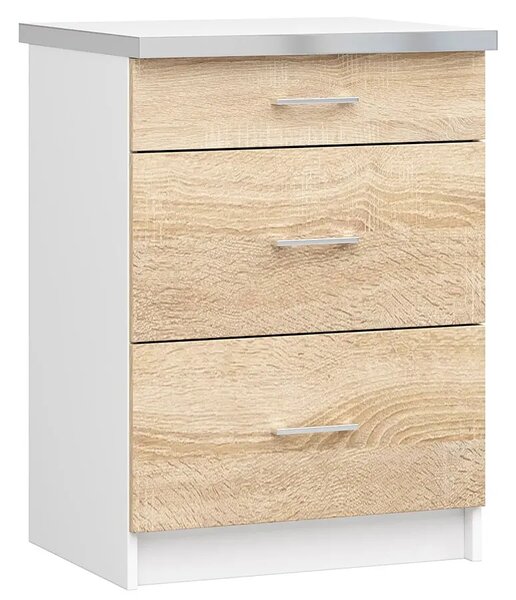 Dolna Szafka Kuchenna Z Szufladami 60 Cm Dąb Sonoma H2-E34