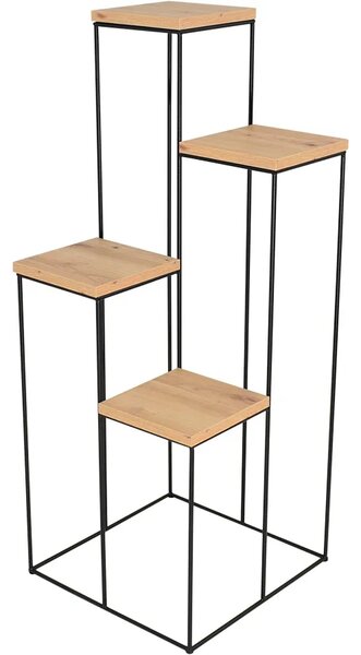 Stojak na kwiaty w stylu loft czarny + dąb artisan S8-W81